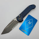 Microtech Knives LUDT Gen III Antique Blue Titanium Frag Handles & Partial Serrated Apocalyptic Tanto M390MK 1136-11APFRMS2