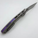 Microtech Marfione Select Amphibian RAM LOK Titanium Handles & Partial Serrated Stonewash M390MK w/ Double Vapor Blast & Purple Accents 137RL-11MS3