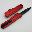 Microtech Cypher II Black D/E Double Full Serrated w/ Red Handle 1242-D3RD