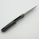 Custom Knife Factory FIF18 Tumbled Titanium Handles w/ Blue Carbon Fiber Inlay & M398