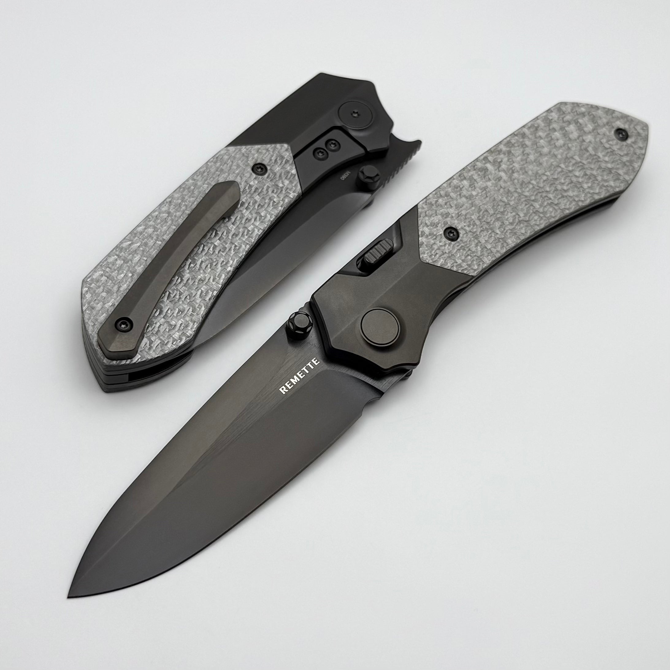 Remette RT Meteor Titanium Handles w/ Silver Carbon Fiber Inlays & DLC