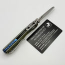 Microtech Marfione Select MSI RAM LOK Mini Frag Galactic Gold Titanium Handles w/ Blue Accents & Stonewash M390MK 210M-10FRMS16