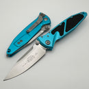 Microtech Socom Elite S/E Manual Turquoise Handles w/ Stonewash 160-10TQ
