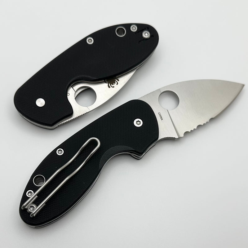 Discontinued Spyderco Insistent Black G-10 Handles w/ Serrated 8Cr13MoV C246GPS