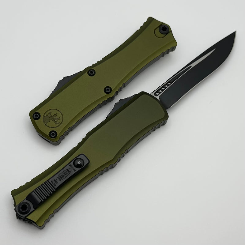 Microtech Knives Mini Hera Black Recurve M390MK w/ OD Green Handle 1705M-1OD