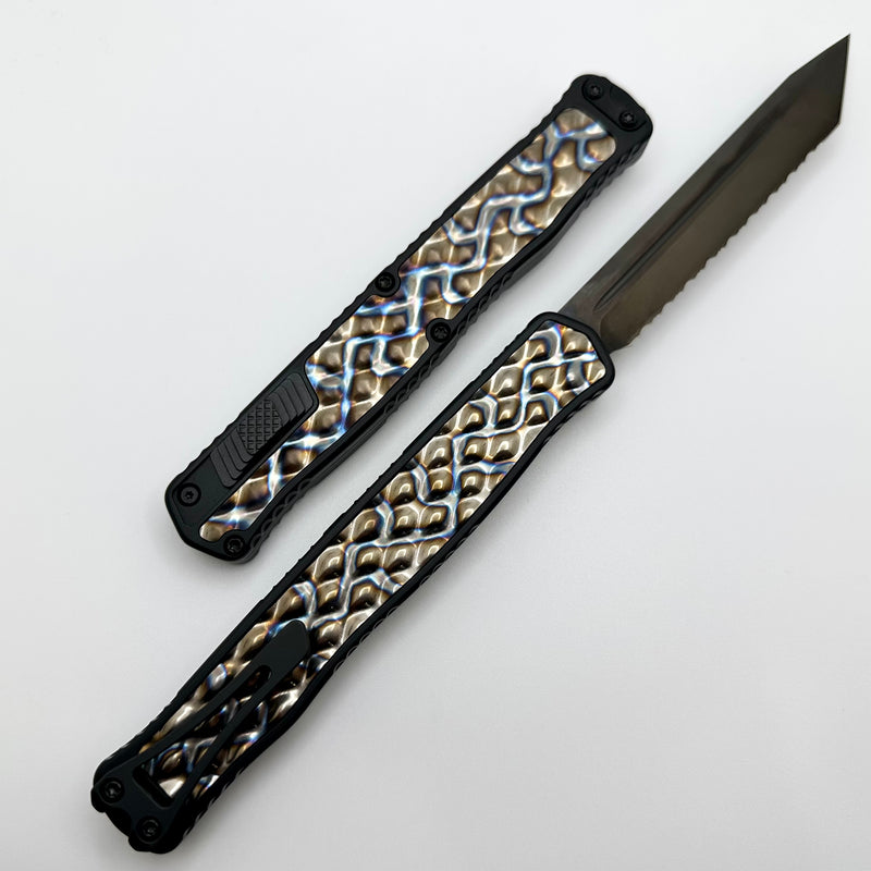 Heretic Knives Cleric II 2 Flamed Titanium Inlays & DLC Full Serrated Tanto Magnacut H019-6C-FTI