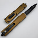 Microtech Dirac Delta Black D/E Full Serrated w/ Tan Handle 227-3TA