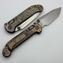 Marfione Select Microtech LUDT Ram-Lok w/ Flamed Frag Titanium Handles w/ Bronze Accents & Stonewash Tanto 1136RL-10FRMS3