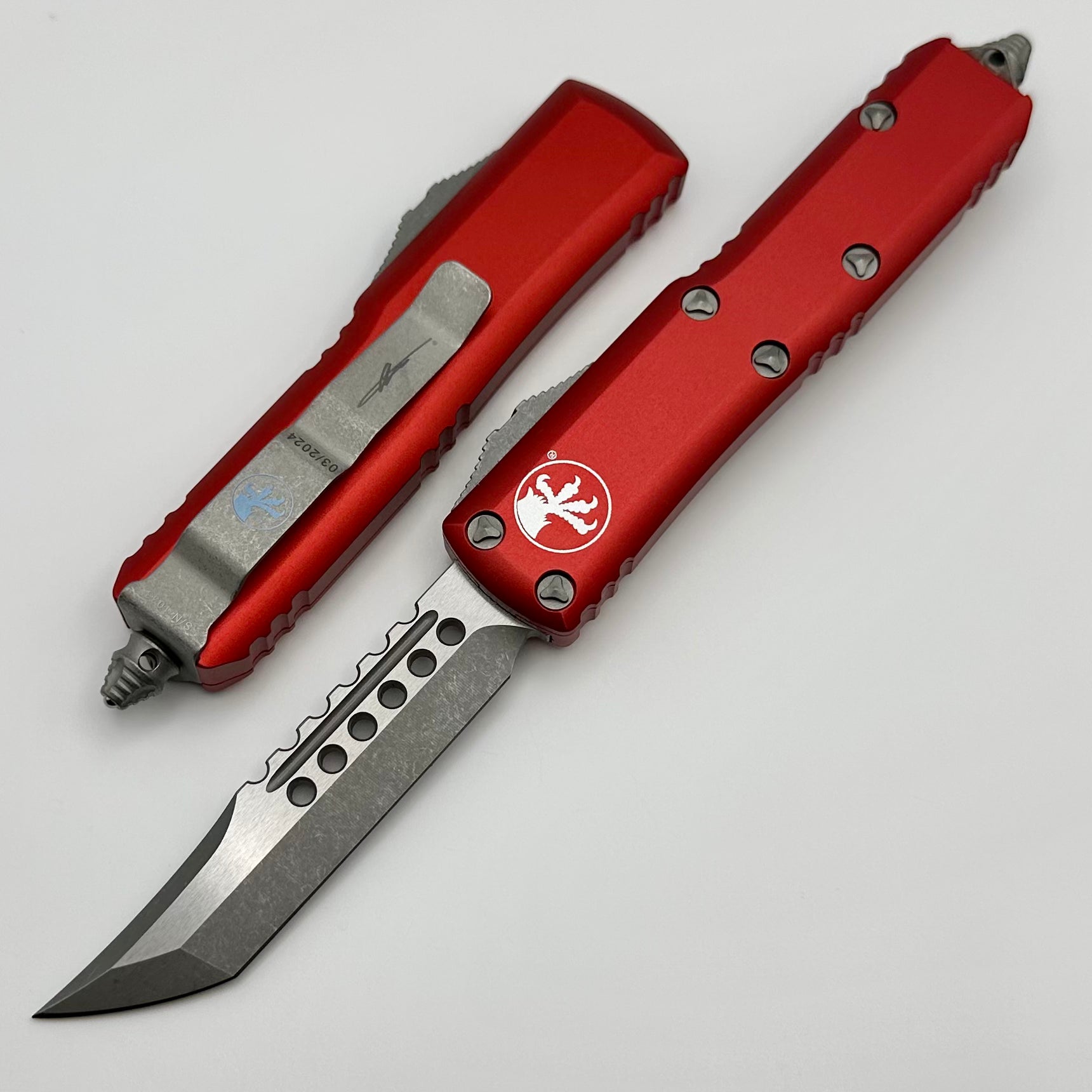 Microtech Hell Microtech UTX-85 Hellhound Apocalyptic & Red 719-10APRDS