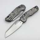 Microtech Marfione Select MSI RAM LOK Frag Titanium Handles w/ Double Vapor Blast & Blue Accents & Stonewash M390MK 210-10FRMS2