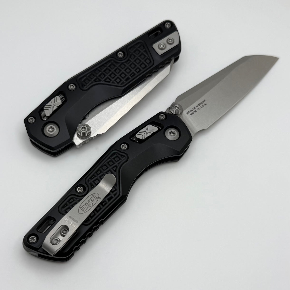 Microtech MSI RAM LOK Mini Black Frag Aluminum Handles w/ Stonewash M3