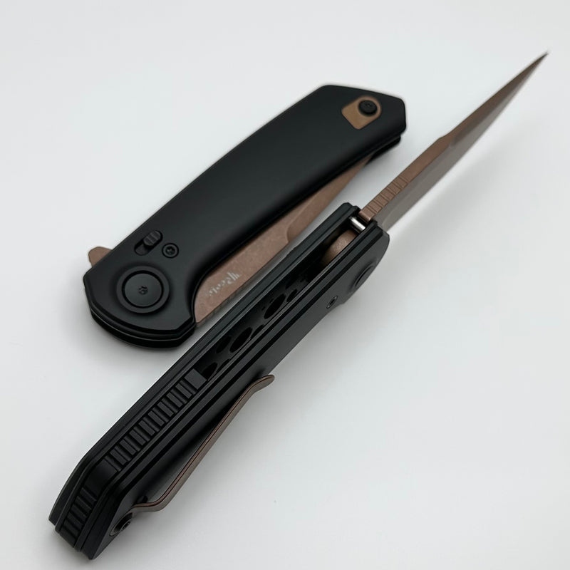 Reate Knives PL-XF Black Aluminum Handles & Bronze PVD Nitro-V