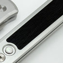 Pro-Tech Godson Silver Aluminum Handles w/ Cross Cut Carbon Fiber Inlay & Satin 20CV 7210-Silver Crosscut 20CV
