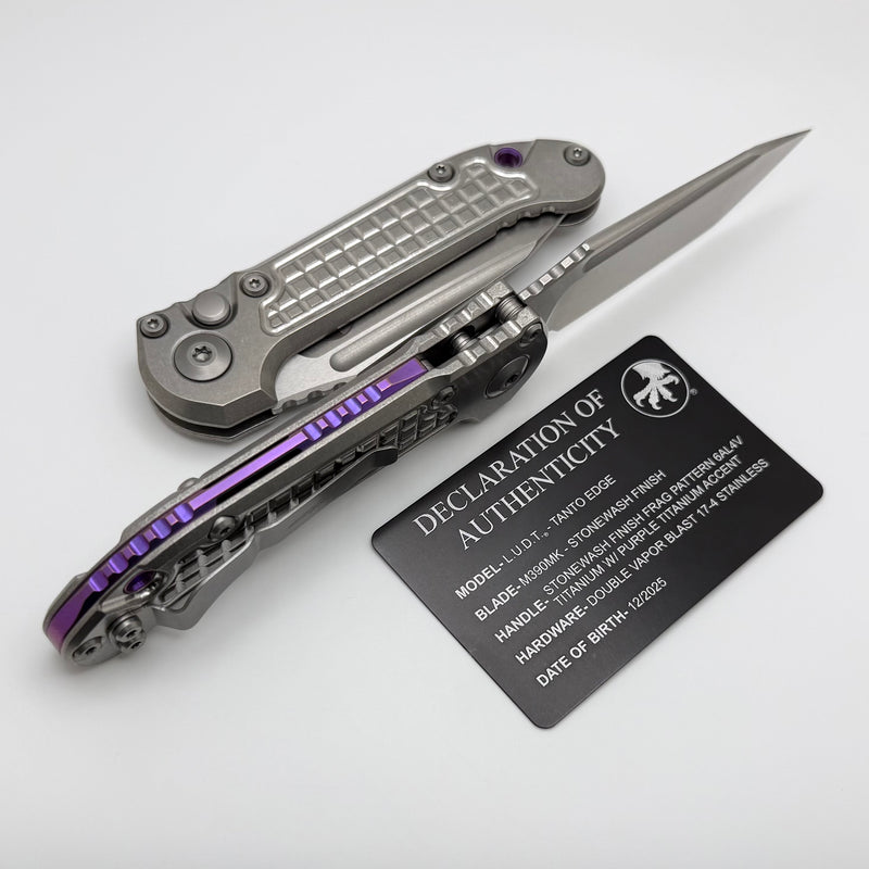 Microtech Marfione Select LUDT Gen III Frag Titanium Handles w/ Purple