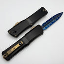 Marfione Custom Knives Combat Troodon LT Gen III Blued Baker Forge Coppermai Damascus D/E w/ Black Handle & Bronzed Hardware