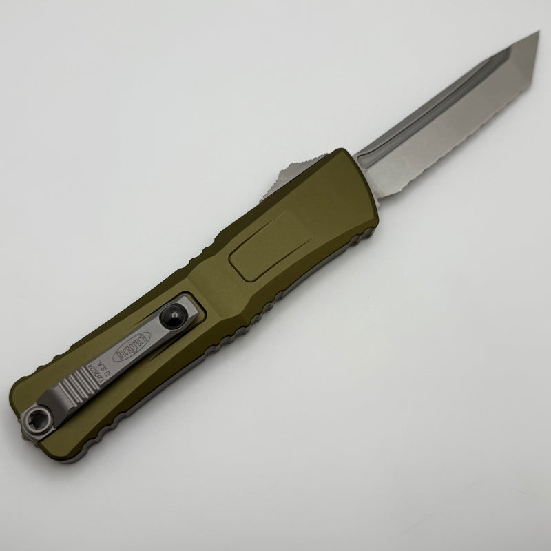 Microtech Knives Combat Troodon Gen III Stonewash F/S Tanto w/ OD Green Handle 1144-12OD