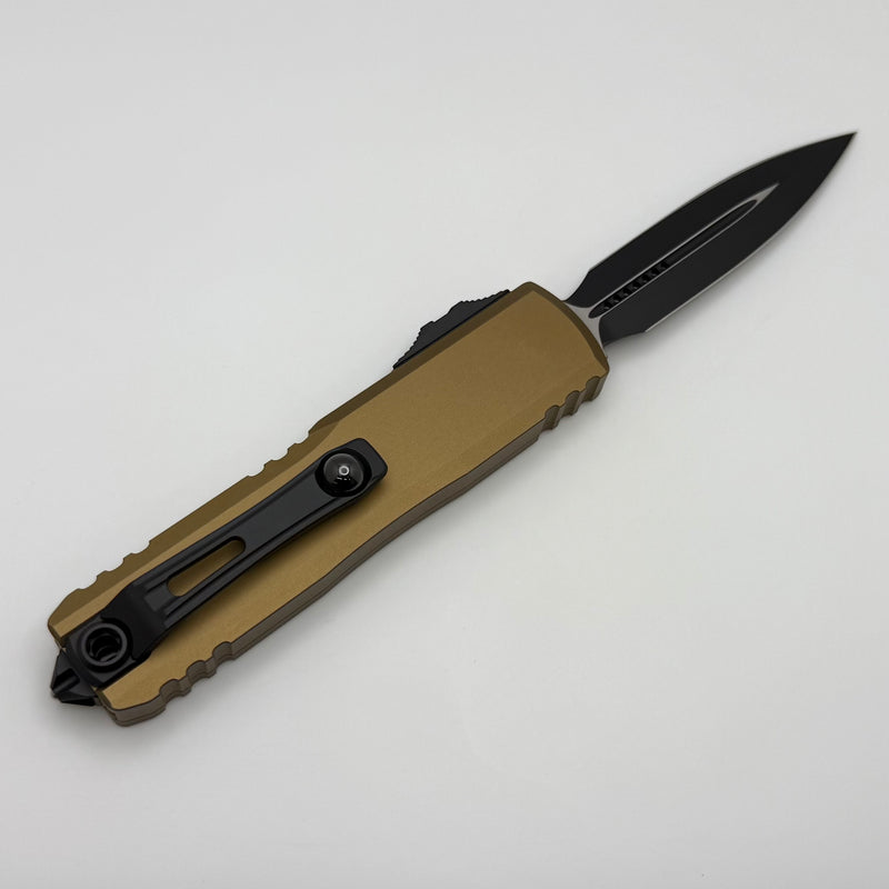 Microtech UTX-85 Gen IV w/ Tan Handle & Black D/E M390MK 12324-1TA