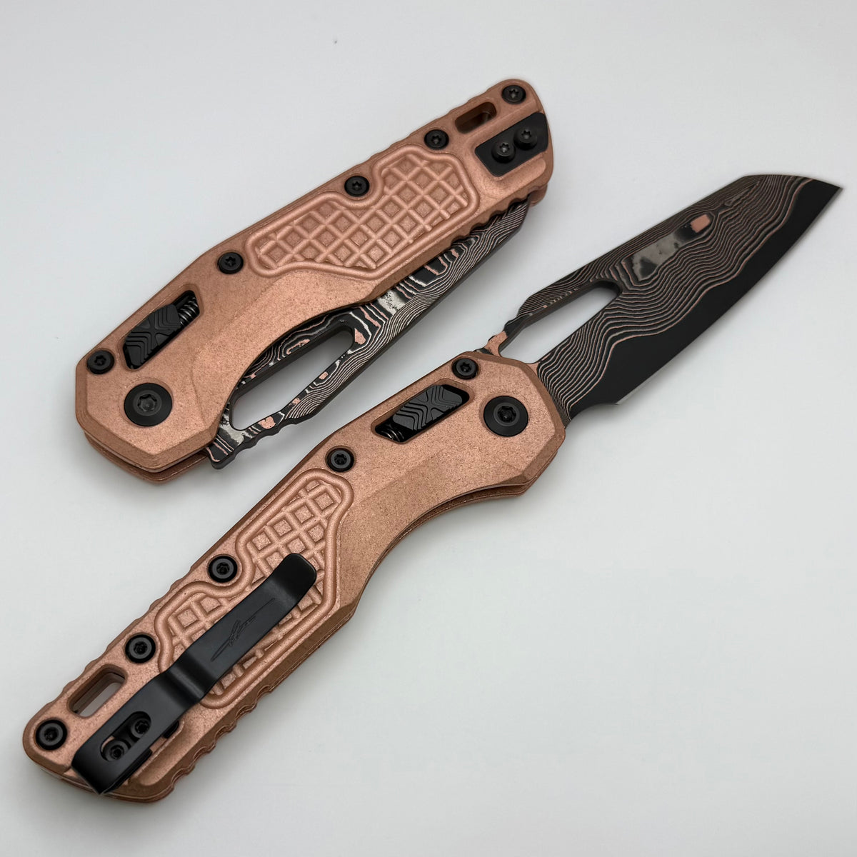 Microtech Marfione Select MSI RAM LOK Copper Frag Handles w/ Bronze Ac