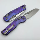 Microtech Marfione Select MSI RAM LOK Purple Haze Frag Titanium Handles w/ Double Vapor Blast & Purple Accents & Part Serrated Stonewash M390MK 210-11FRMS5