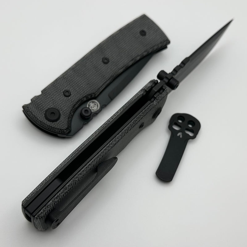 Chaves Redencion Street Blackout w/ Black Micarta & PVD Elmax Drop Point - Blue Label