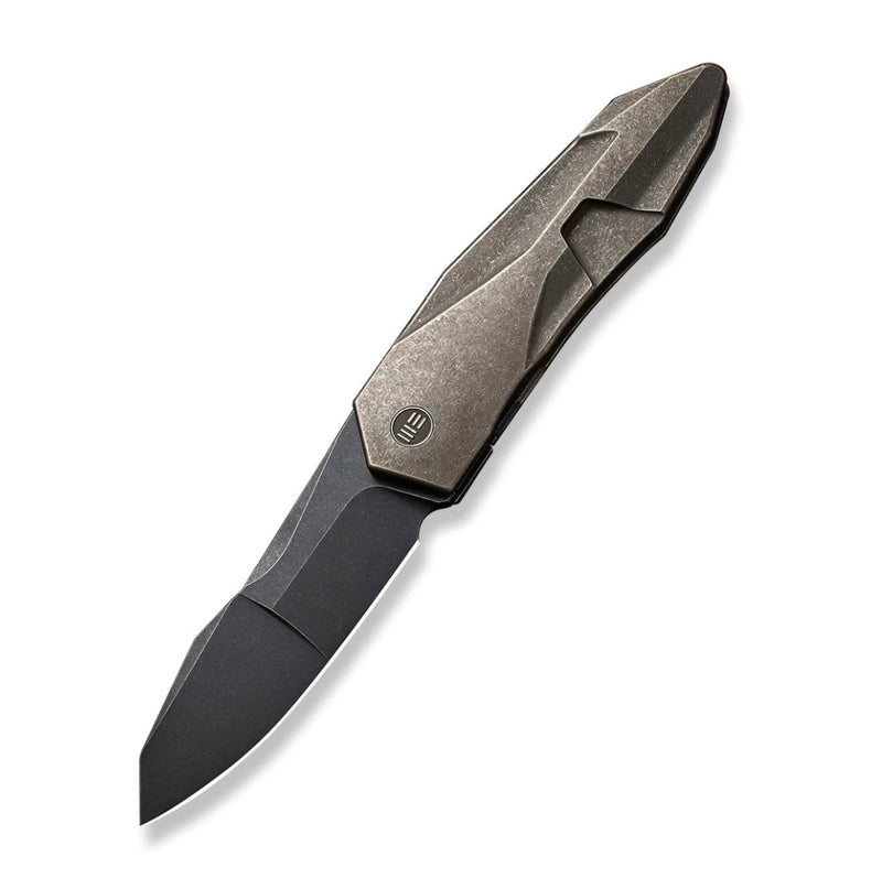 We Knife Solid Flipper Bronze Integral Titanium Handle & Black Stonewash 20CV WE22028-3