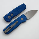Pro-Tech Runt 5 w/ Textured Blue Handle & Stonewash Wharncliffe MagnaCut R5305-Blue
