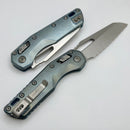 Microtech Marfione Select MSI RAM LOK Ice Blue Titanium Handles w/ Double Vapor Blast & Purple Accents & Full Serrated Stonewash M390MK 210-12MS6