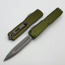 Microtech Ultratech Gen IV D/E Apocalyptic Double Full Serrated w/ OD Green Handle 11224-D12APOD