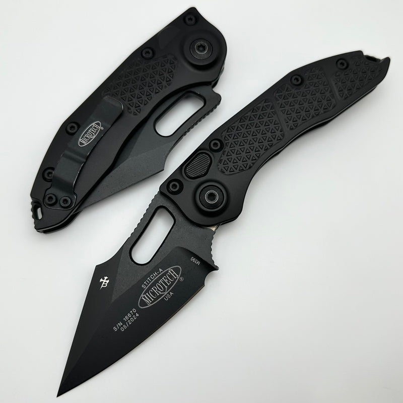 Microtech Borka Stitch Single Edge Apocalyptic Black Standard 169-1AP