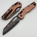 Microtech Marfione Select MSI RAM LOK Copper Frag Handles w/ Bronze Accents & Baker Forge Coppermai Damascus 210-16FRMS1