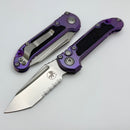 Microtech Marfione Select LUDT Gen III Purple Haze Textured Inlaid Titanium Handles w/ Purple Accents & Part Serrated Stonewash Tanto 1136-11MS11