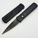 Pro-Tech Godson w/ Violet Marble Carbon Fiber Inlaid Handle & DLC Satin 20CV Blade 7214-Violet CF 20CV