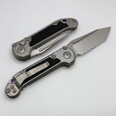 Microtech Knives LUDT Gen III Full Serrated Apocalyptic Tanto & Titanium Handles w/ Textured Inlays & Purple Accents 1136-12MS6