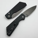 Discontinued Pro-Tech PT Plus Black Aluminum Handle w/ Blasted Hardware & Smokey Gray DLC MagnaCut Blade PT221