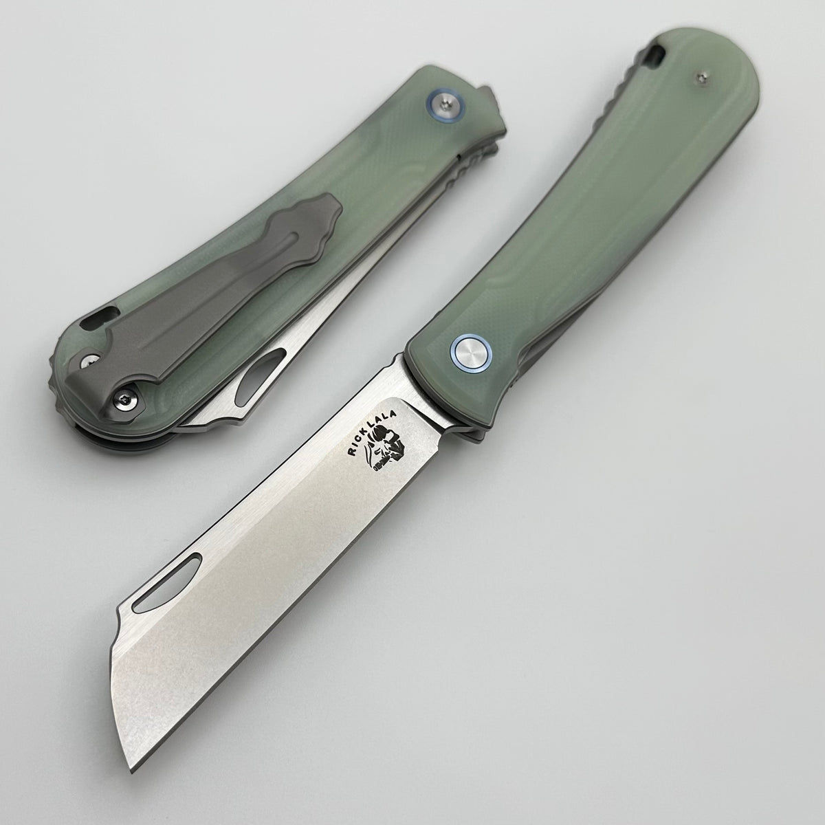 Mechforce Knives Caipira Rick Lala Collab Jade-G10 Handles w/ Ti Liner