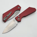 Discontinued Pro-Tech PT Plus Red Aluminum Handle & Stonewash MagnaCut Blade PT201-Red