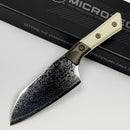 Blemish Microtech Santoku 6" Proof Run Ivory G-10/DLC Ti Handle w/ San Mai Damascus M390 3200B-16IVPR