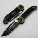 Microtech Knives LUDT Gen III Black Tactical Full Serrated Tanto w/ OD Green Handle 1136-3OD