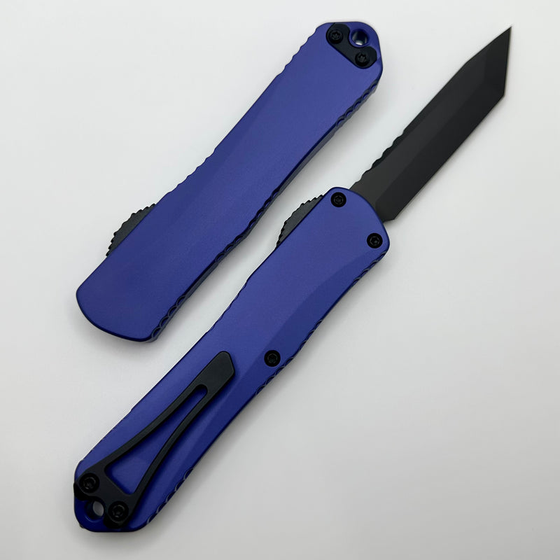 Heretic Knives Colossus Magnacut DLC Tanto Full Serrated , Purple Handle