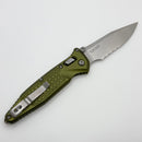 Microtech Socom Ram-Lok w/ OD Green Aluminum Frag Handles & S/E Serrated Stonewash M390MK 160RL-11FROD