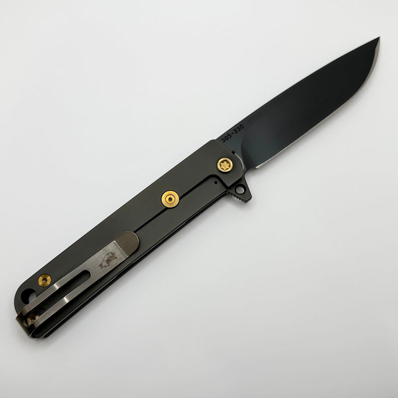 Medford M-48 Black Aluminum Handle w/ PVD Spring & Bronze Hardware/Clip & PVD S45VN