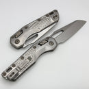 Microtech Marfione Select MSI RAM LOK Titanium Frag Handles w/ Double Vapor Blast & Flamed Accents & Stonewash M390MK 210-10FRMS4