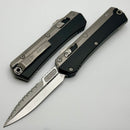 Microtech Glykon Stonewash Partial Serrated Bayonet w/ Bead Blast Overlay 184-11