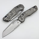 Microtech Marfione Select MSI RAM LOK Frag Titanium Handles w/ Double Vapor Blast & Blue Accents & Part Serrated Stonewash M390MK 210-11FRMS2