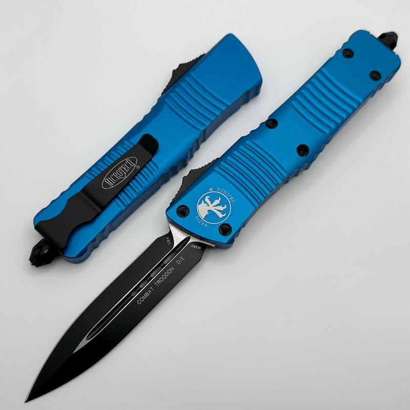 Microtech Combat Troodon D/E Black Standard & Blue 142-1BL