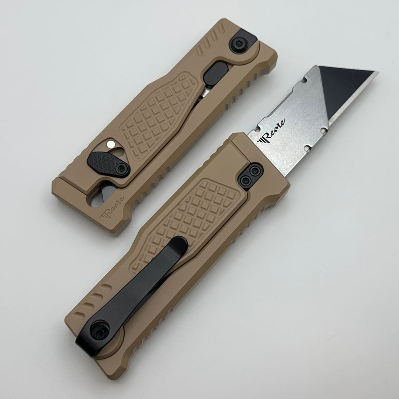 Reate EXO-U Utility Diamond Pattern Tan Aluminum Handle