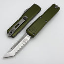 Microtech UTX-85 Gen IV w/ OD Green Handle & Stonewash Full Serrated T/E M390MK 12334-12OD