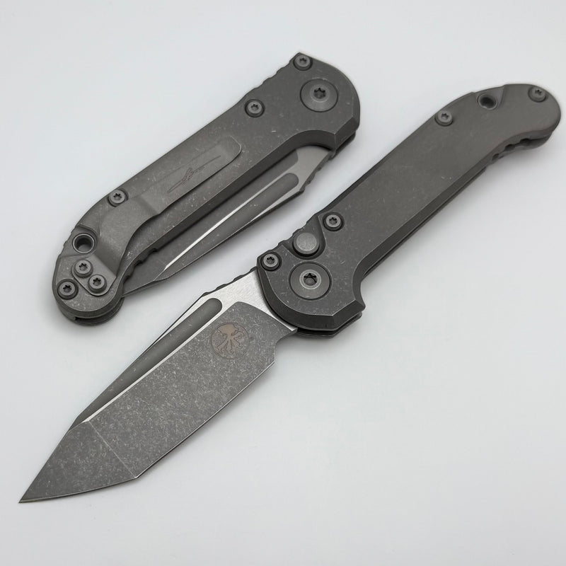Microtech Knives LUDT Gen III Apocalyptic Tanto Slab Side Titanium Handles 1136-10APMS1