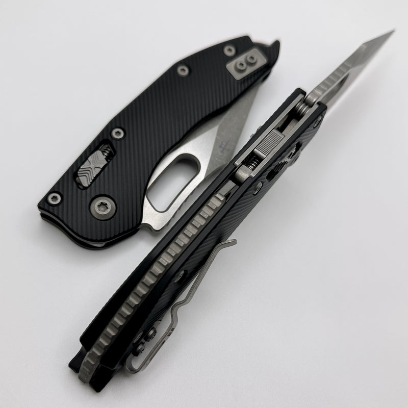 Microtech Knives Manual Stitch RAM LOK Fluted Black Aluminum & Apocalyptic Partial Serrated M390MK 169RL-11APFL