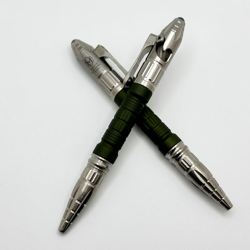 Heretic Knives Thoth Pen w/ Green Barrel & Titanium H038-GRN